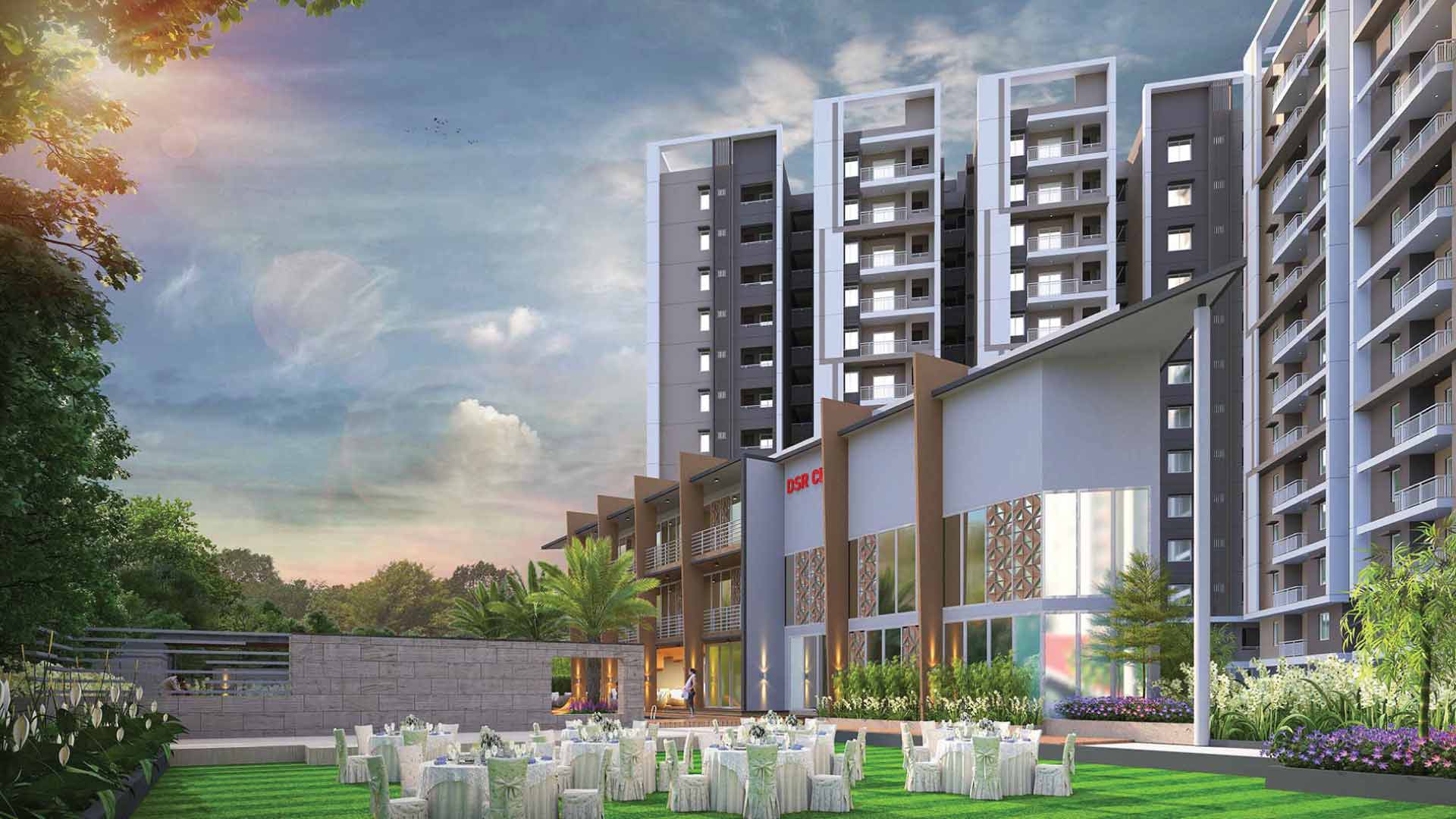 DSR Highland Greenz party area amenities in Doddakannelli Bengaluru