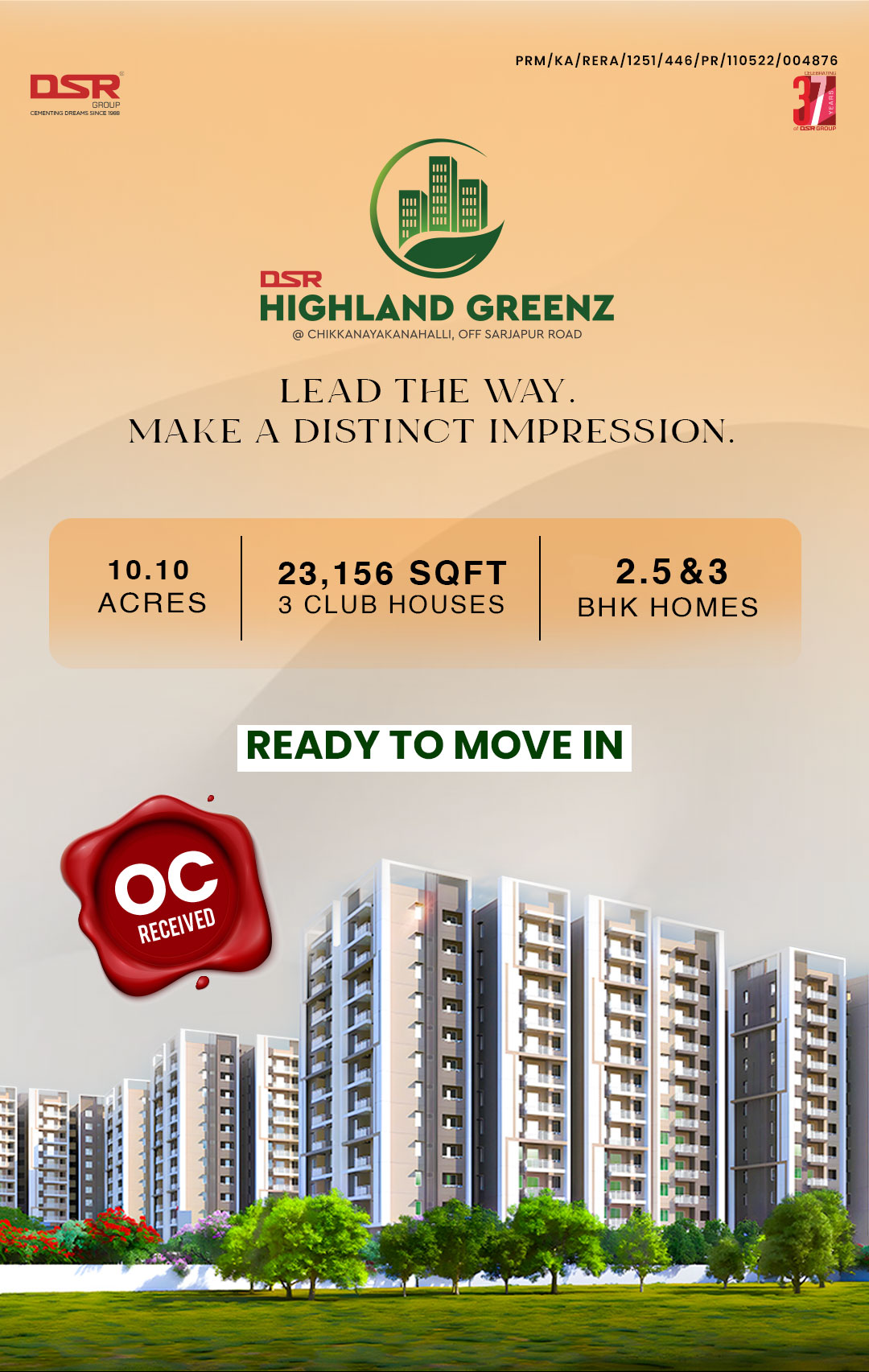 DSR Highland Greenz – Ready to Move Luxury Apartments in Doddakannelli, Bengaluru